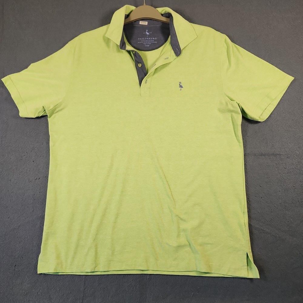 Tailorbyrd Polo Shirt Mens L Green Golf Casual Preppy Stretch Embroidered Logo